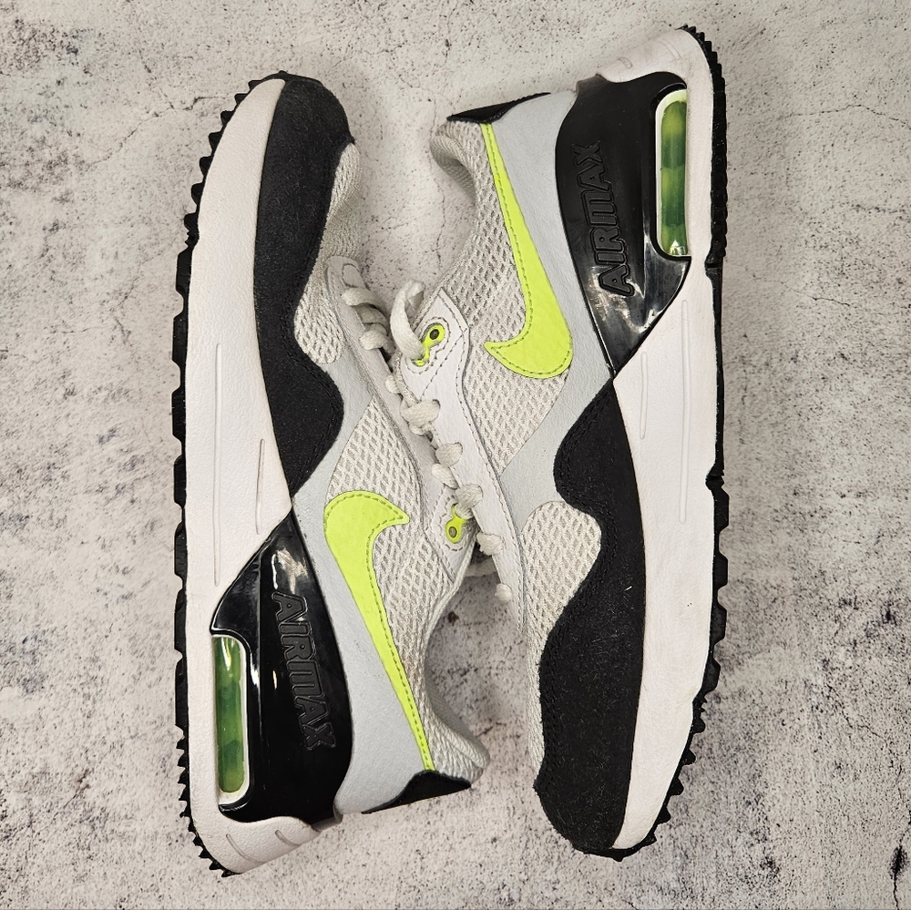 Nike Air Max System Volt / Youth Size 5 / White, Black, Neon Green
